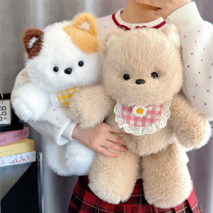 会跑步的小熊玩偶女孩睡觉抱枕毛绒玩具娃娃三花猫咪公仔生日礼物