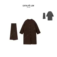 CatalpaLew「棱叙」墟生美学松弛菱格围巾设计保暖羽绒外套#C53083