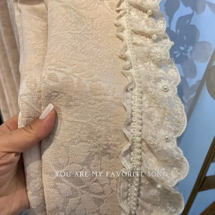 铃兰花语法式蕾丝花边窗帘布艺装饰辅料用于家居沙发服装侧边立边