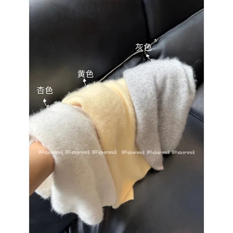 FORNI 糯米衫 可轻柔机极细羊绒羊毛糯叽叽针织T恤