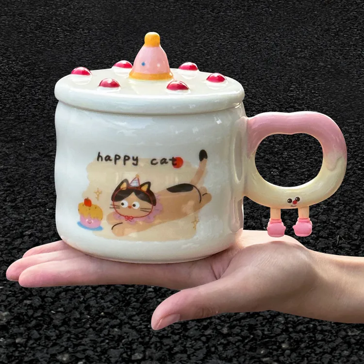 工厂直发杯子陶瓷马克杯带盖伴手礼实用家用办公室可爱高颜值水杯