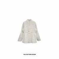 The pattern room | 变奏华夫格绗线肌理袍感薄棉外套