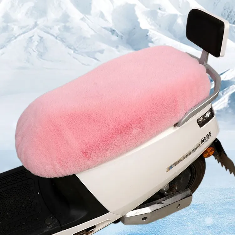 加厚电动车坐垫套冬季兔毛绒摩托车座套软舒适电瓶车保暖座垫新款