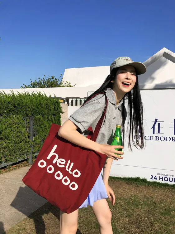 韩版休闲撞色字母2025春季新款托特包多巴胺百搭大学生上课单肩包