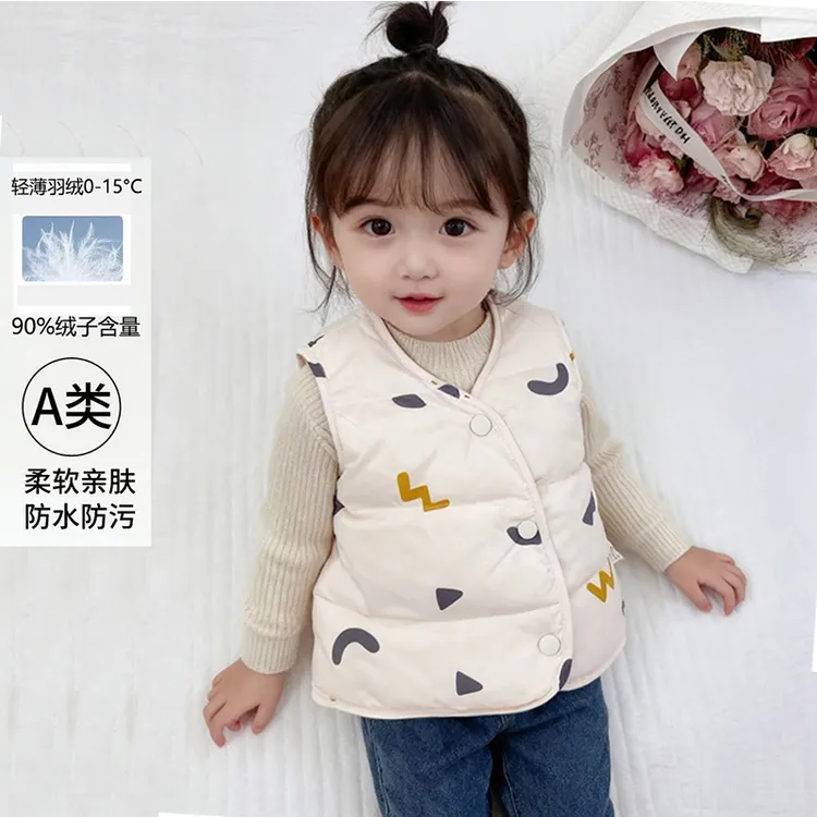 婴儿轻薄羽绒马甲背心2025新款秋冬季男女童宝宝90绒内搭坎肩内胆