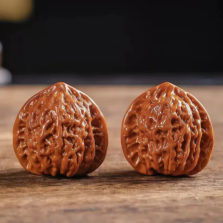 （一等精品）四座楼狮子头文玩核桃手把件男士盘玩官帽麻核桃049