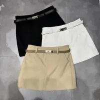 美式复古纯色半身裙女夏季新款高腰显瘦a字短裙防走光百搭包臀裙