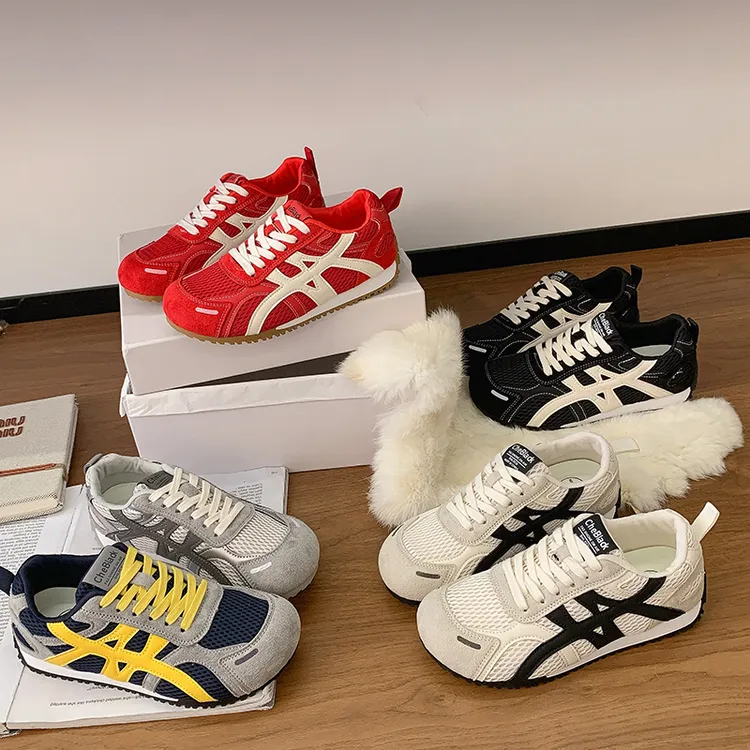 网面透气德训鞋女2025秋季新款百搭轻便平底运动休闲阿甘鞋