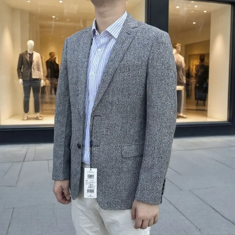 880325 羊毛76% 2025年新款秋冬厚款西服二粒扣修身羊毛单西男