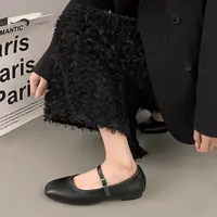 坡跟单鞋女新款百搭软底不累脚通勤风小皮鞋玛丽珍鞋W708