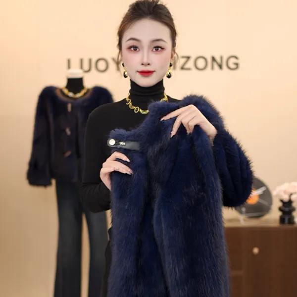 【正品】2025年新款高端小湖羊外套833蓝