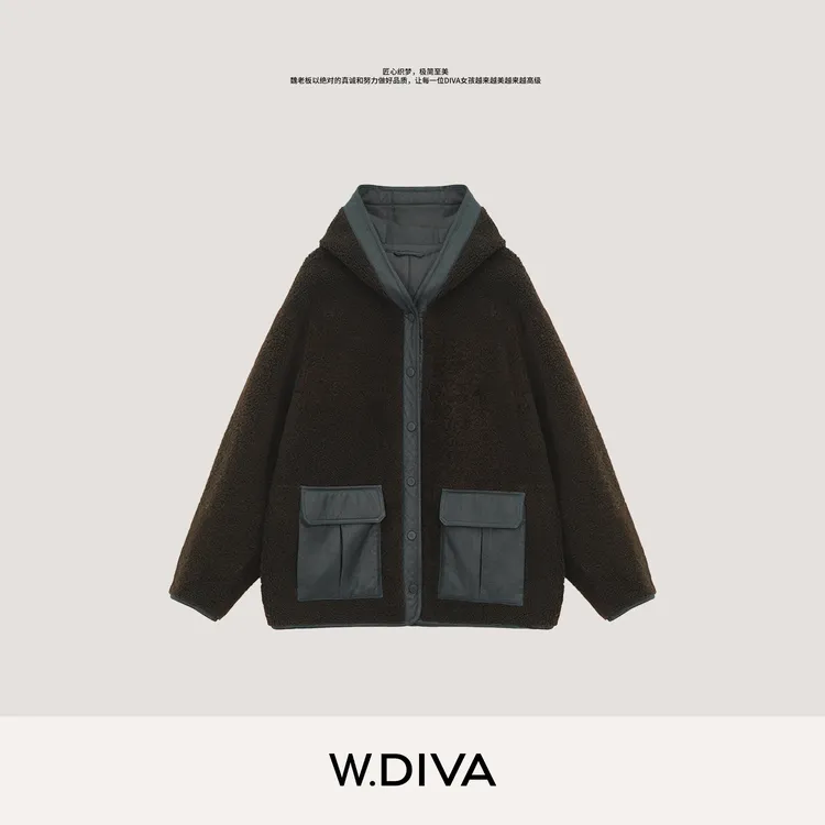 W.Diva【一生不变】西班牙进口美丽奴皮毛一体外套34C231084