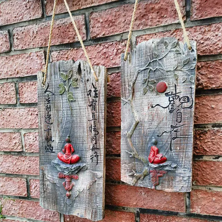 禅意茶室挂件布置花园墙面装饰庭院背景壁挂中式复古遮丑民宿挂画