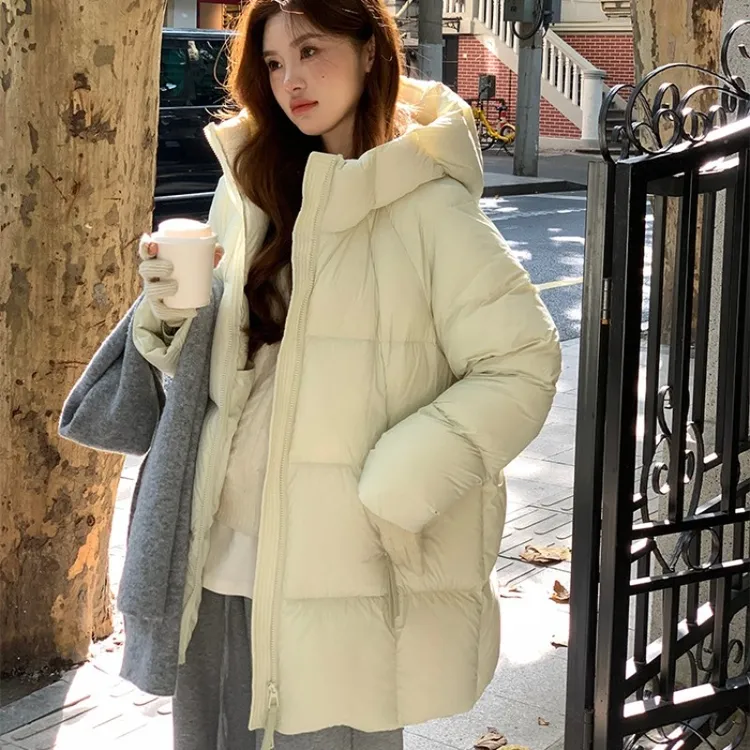 孕妇外套秋冬装2025新款小个子外穿棉服加厚宽松中长款冬季女