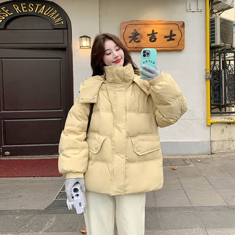 羽绒服女冬季2025年新款短款加厚棉服白鸭绒小众时尚外套女款保暖