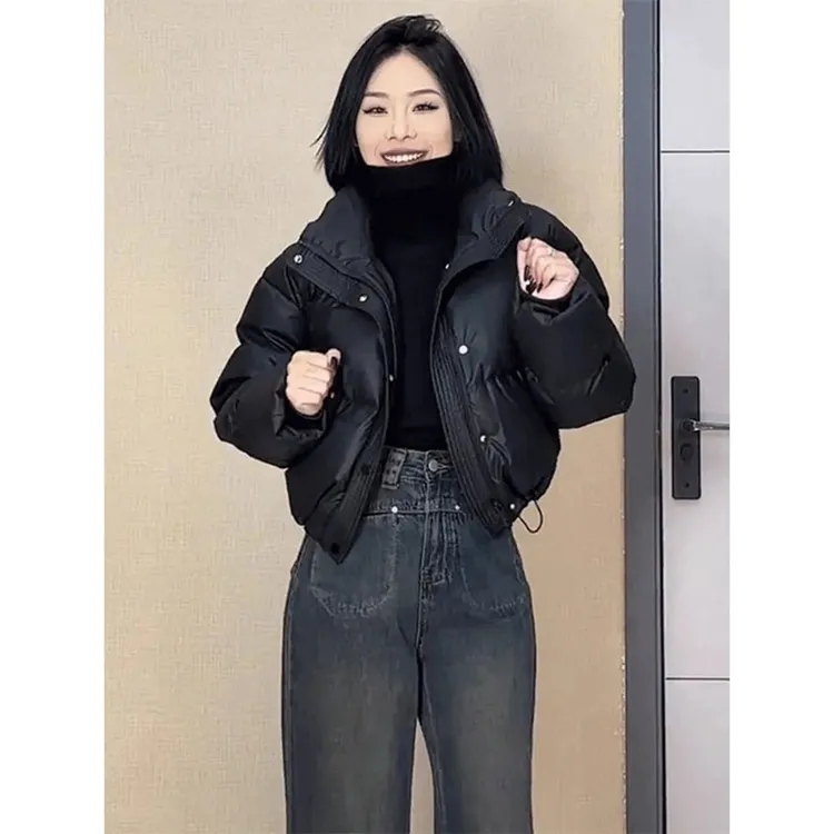 美式pu皮加厚小棉袄外套女冬季2025年新款肯豆风时尚短款保暖棉服