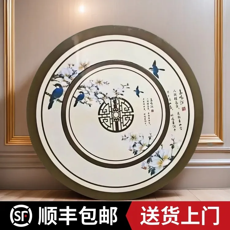 特厚不锈钢圆餐桌折叠大圆桌彩图内置转盘大圆桌家用10人不锈钢桌