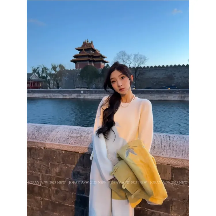 【CHASING LIGHT】法式温柔蕾丝针织长袖毛衣 M1185/69号