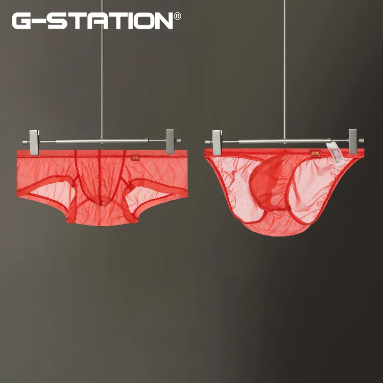 G-STATION超薄高透STC丝滑新年本命红男士小平角裤日系紧身三角裤
