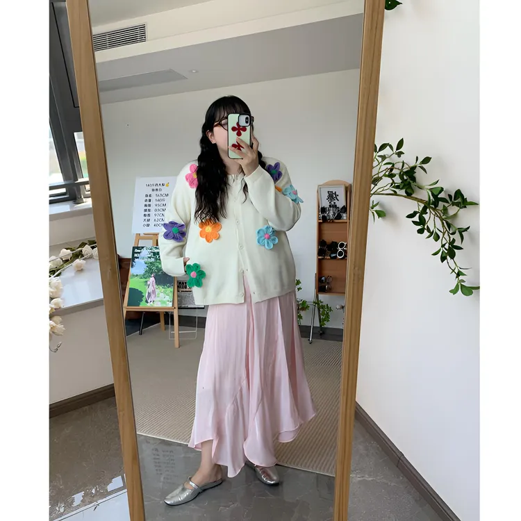 【青四折现货】复古粉色高腰A字半身裙小个子显瘦鱼尾不规则9595#
