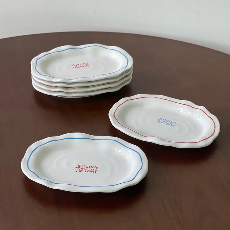 嘉点陶瓷甜品盘蛋糕收纳托盘下午茶点心盘子高档精致西餐牛排平盘