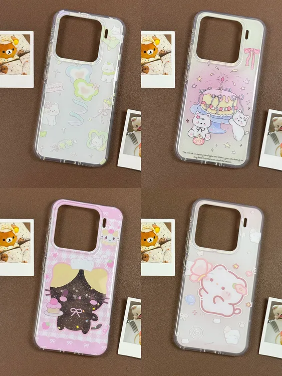 气囊圆边双层可爱合集适用小米14/15手机壳Xiaomi15防摔14女磨砂