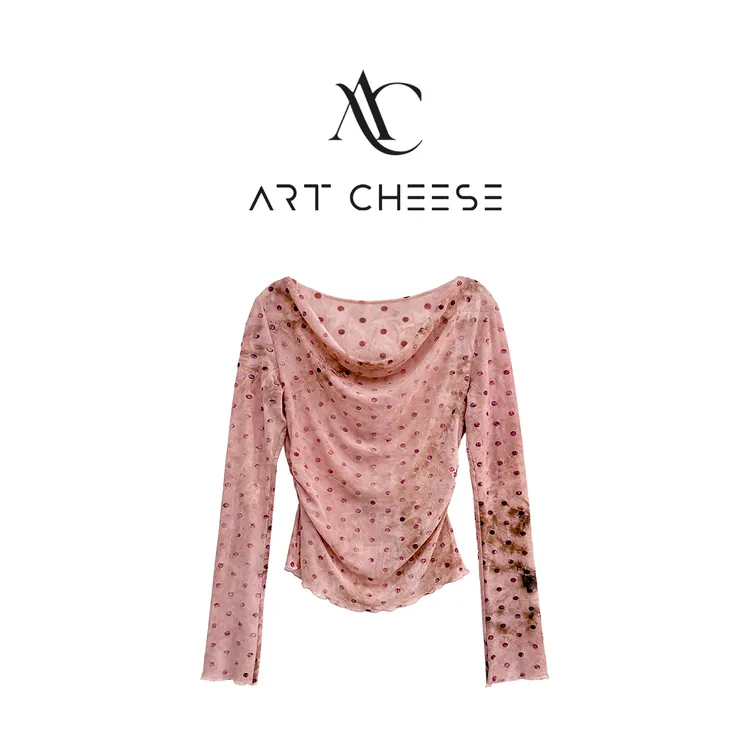 【芝士Cheese】轻纱轮廓 长袖时尚百搭女士设计师小众修身上衣