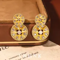 铜合金合成锆石耳饰 美可儿   F545  金色时尚气质耳环