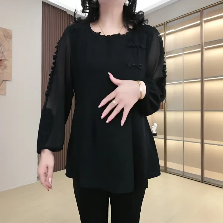 【直播爆款】胖美人秋季大码女装遮肚显瘦气质衬衣高档时髦上衣减龄