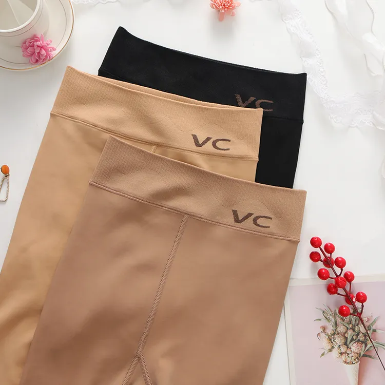 水光裤秋冬加厚大码加肥加大润肤一体外穿打底裤秋冬加绒裸感肤色