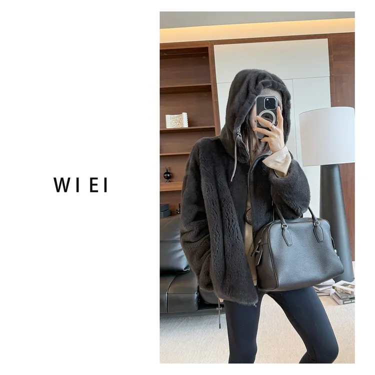 《WI EI》王炸進口皇冠级天鹅绒水貂双面穿貂皮大衣/马甲W25306595