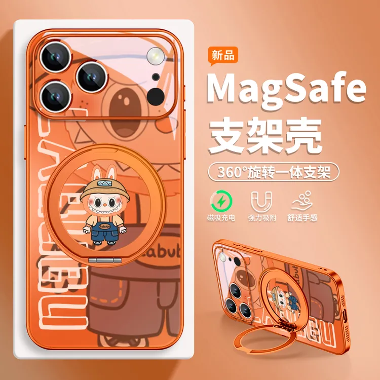 拉布布适用苹果17pm磁吸手机壳华为mate60潮酷pura80支架小米15