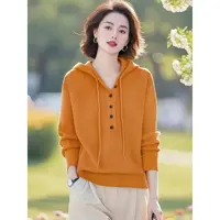 YLY#连帽针织衫女秋冬新款时尚宽松内搭打底衫外穿上衣女DY15098