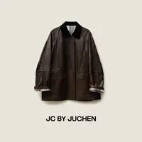 黑标线“凡戴克典藏”植鞣油蜡羊皮猎户廓形皮衣外套 FW115004-22