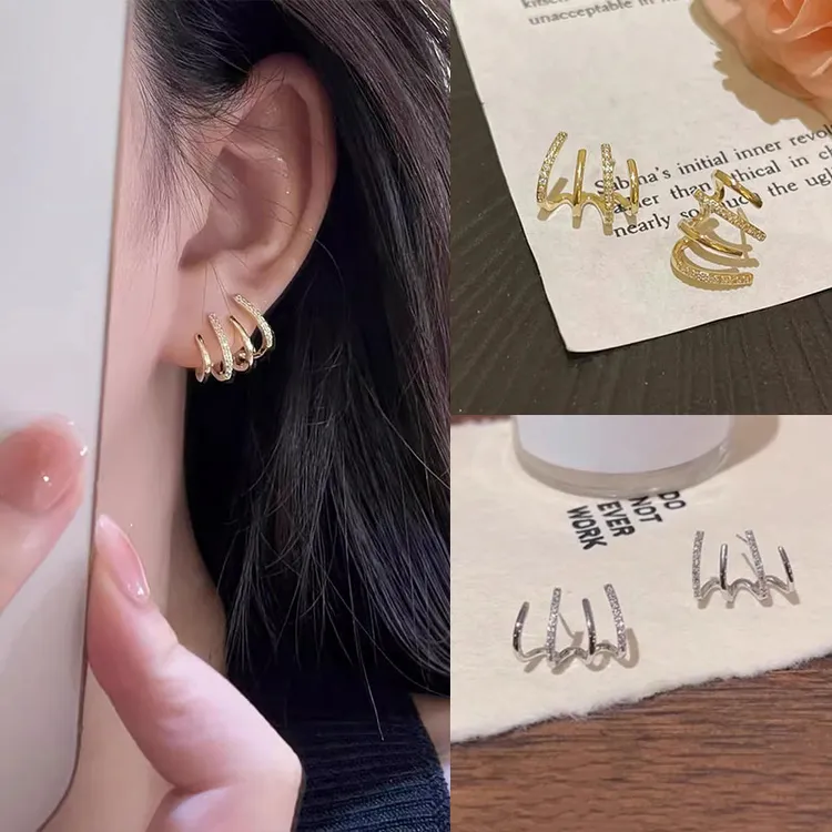 925银针精致设计感小爪子耳环气质百搭个性耳钉高级感ins耳饰3546