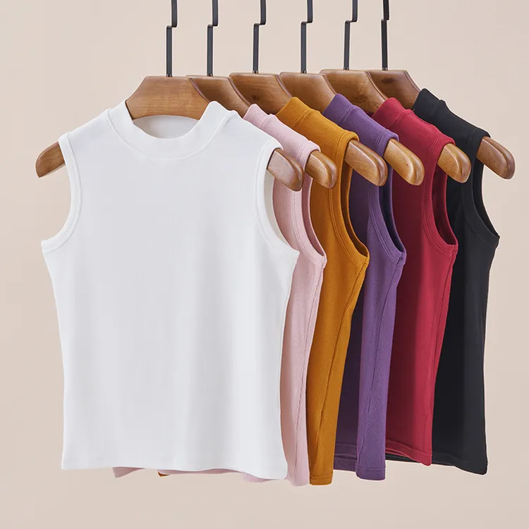 早春款螺纹棉背心2025新款立领无袖小背心打底衫内搭外穿小西装