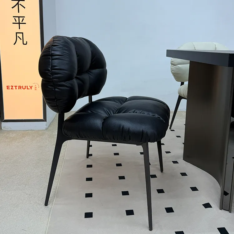 【拍一发二】意式极简像素餐椅家用软包靠背椅接待椅书桌椅吃饭椅子