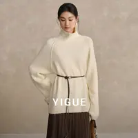 亦谷半高领毛衣针织女2025冬季新款温柔风宽松毛衫G5WAM308-2
