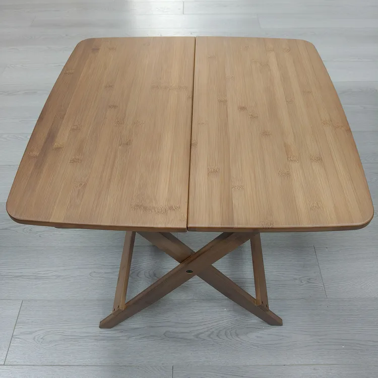 小折叠方桌子正方形折叠桌餐桌楠竹实木吃饭桌简易家用阳台折叠桌