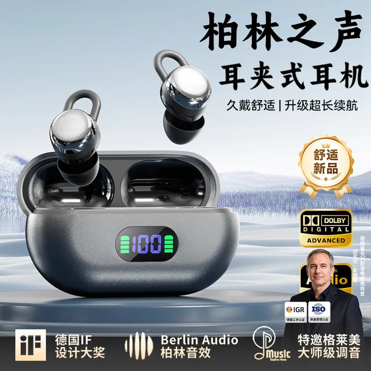 柏林之声2025新款降噪蓝牙耳机无线迷你智能翻译耳机超长续航待机
