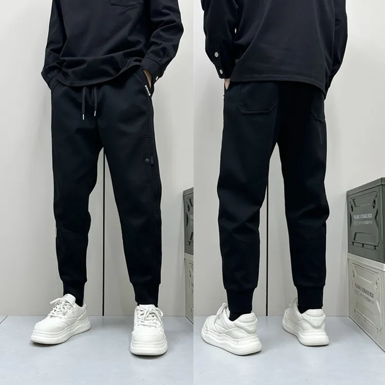 昊Studio春季新款纯色百搭宽松束脚休闲裤痞帅潮流男士工装小脚裤