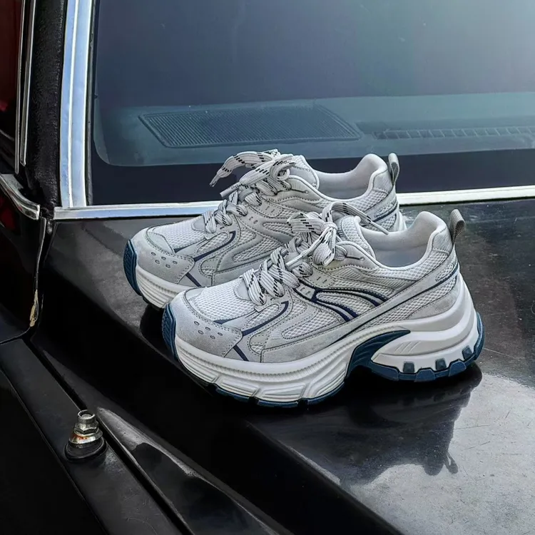 老爹鞋百搭网面休闲鞋厚底松糕鞋低帮女鞋复古女白鞋增高6.5厘米