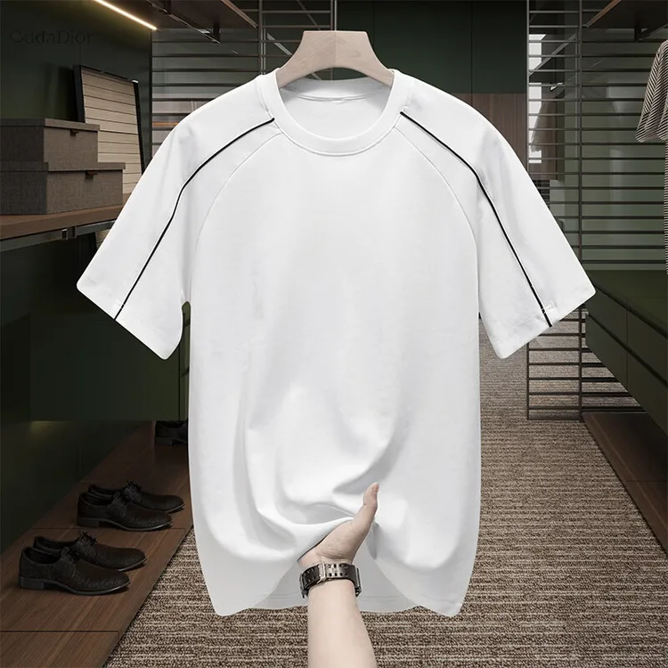 EDDADIOR新款短袖新款平铺图短袖宽松圆领
