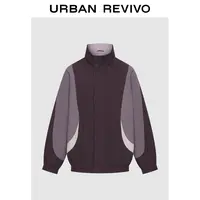 UR2025冬季新款女装休闲撞色拼接立领棉服外套UYL150054