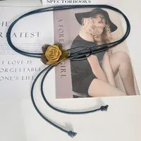 干枯玫瑰花朵腰带女复古时尚百搭打结腰绳高级简约韩版配裙子配饰