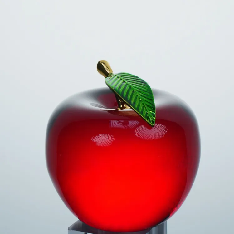 8厘米水晶苹果摆件桌面摆件镇纸礼品礼物