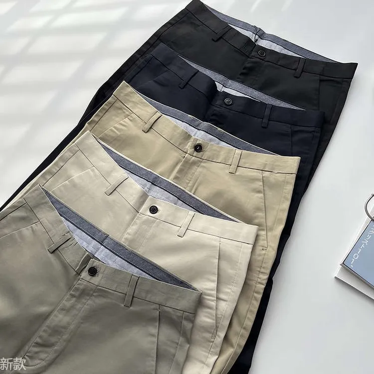 莱赛尔纤维 细腻顺滑 春夏男士小直筒舒适弹力透气通勤休闲西裤