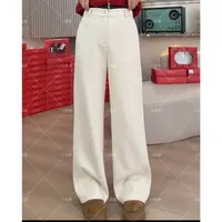 （小凤C定制）冬季复合绒显瘦百搭人字纹直筒阔腿裤