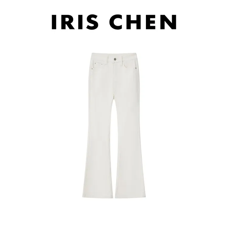 IRIS CHEN 超模裤 2025秋款棉微喇有弹力时尚中高腰牛仔裤25KZ611