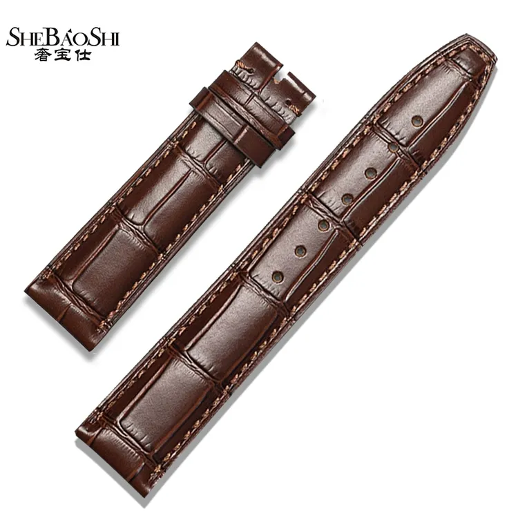 奢宝仕代用IWC万国葡萄牙7柏涛菲诺飞行员系列真皮手表带蝴蝶扣